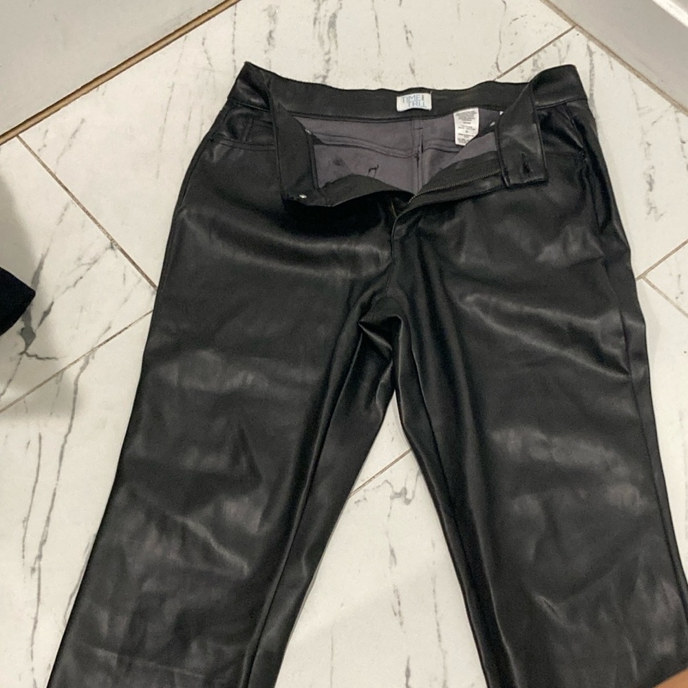 Time and Tru Black Faux Leather Trousers
